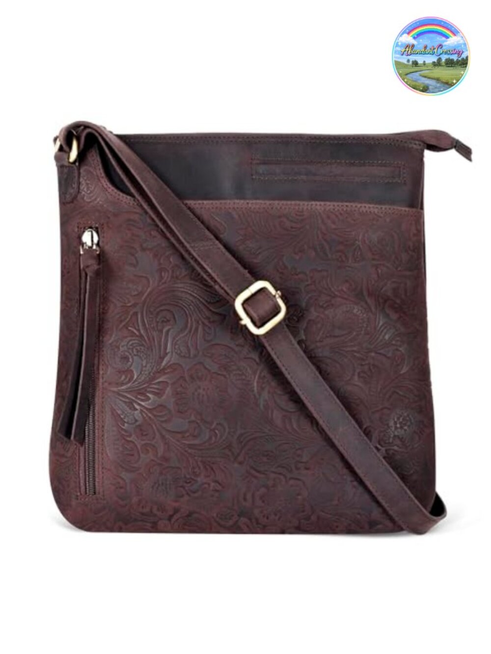 Genuine Leather Crossbody Sling Bag Adjustable Strap Women Handbag Purse